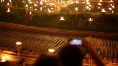 Yee-Peng Festivali, fener ve mum için buddha Tapınağı, Chiangmai, Tayland