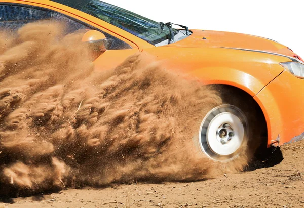 Rally Auto in pista isolata su bianco . — Foto Stock