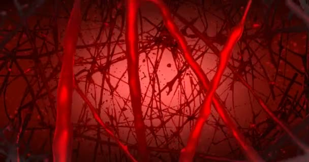 Red Biological Loop Background. — Stock Video