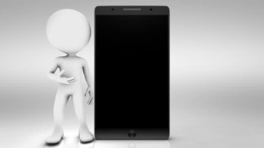 Küçük adam ve telefon döngü