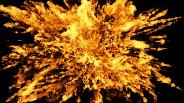 Explosion und Feuer mit Matte — Stockvideo