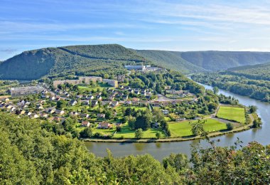 Panorama of Revin city in France clipart