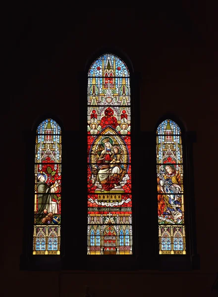 Stained glass window in Saint-Gery Church — Stock Photo, Image