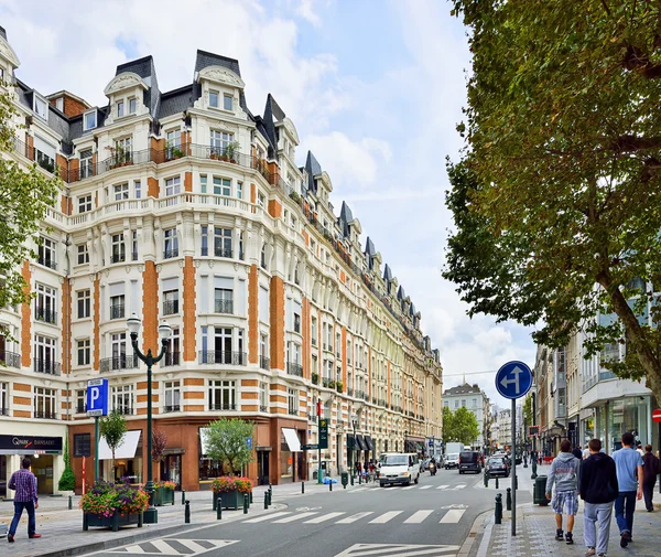 Popularnej dzielnicy w centrum Brukseli, Belgia — Zdjęcie stockowe