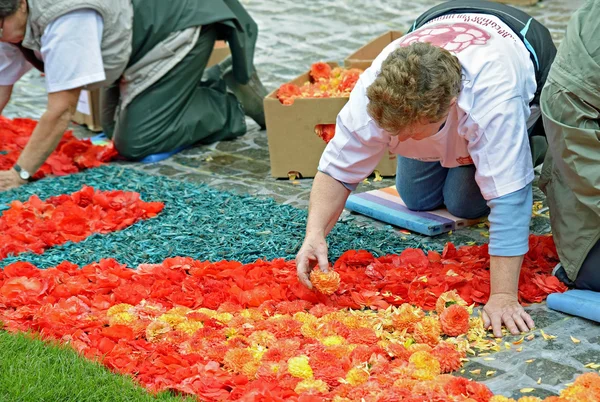 Tappeto di fiori in Bruxelles, Belgio — Foto Stock