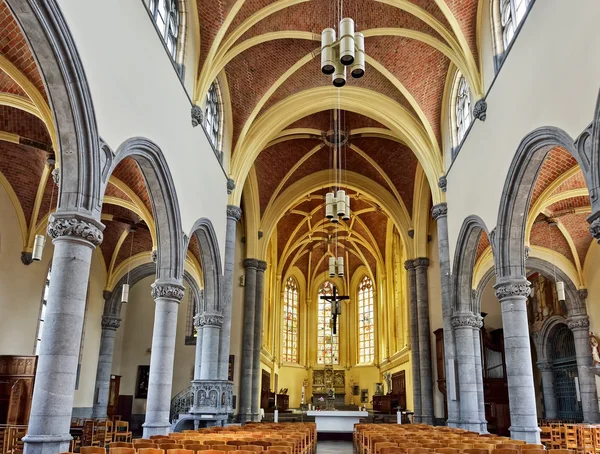 Collegiate Saint-Martin ve Saint-Hadelin veya kilise, Saint-Martin, mengene. Belçika — Stok fotoğraf