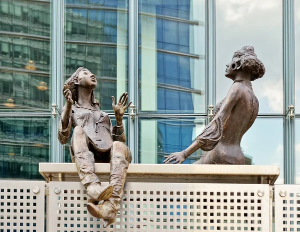 European Commission institution decorated with a sculpture group — Stock Photo, Image