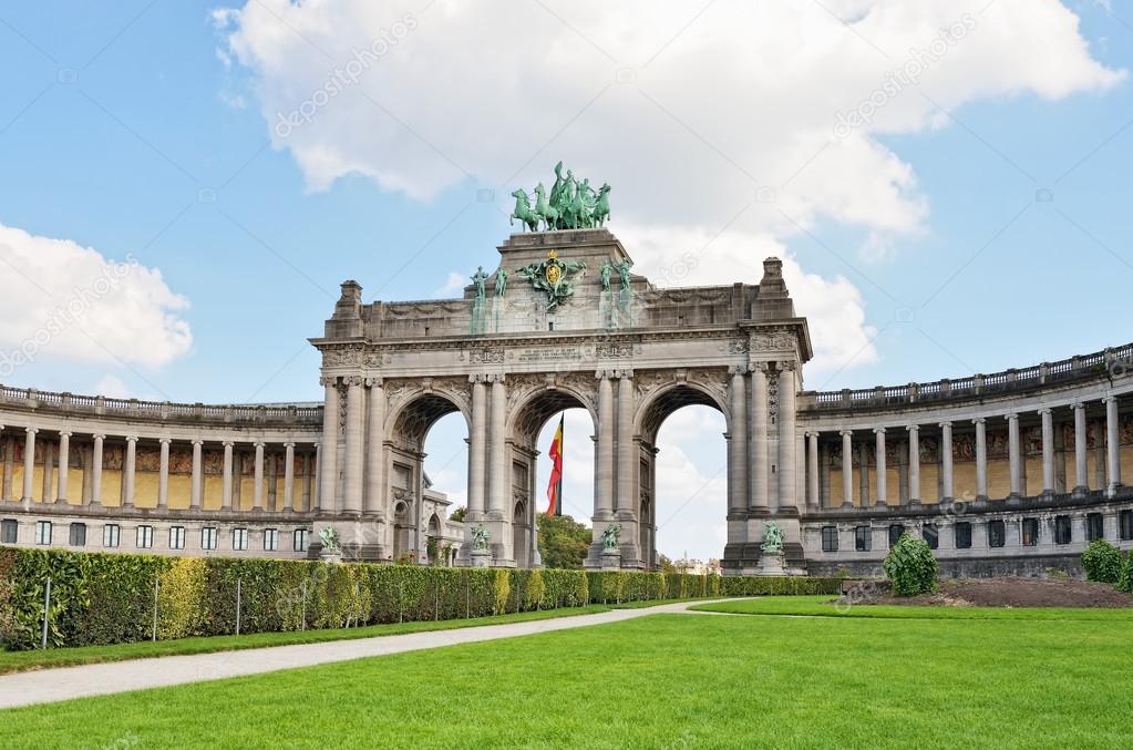 Triumphal Arch in Cinquantenaire Park in Brussels, Belgium