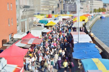 Tilt-shift görüntü Liege Pazar pazarı