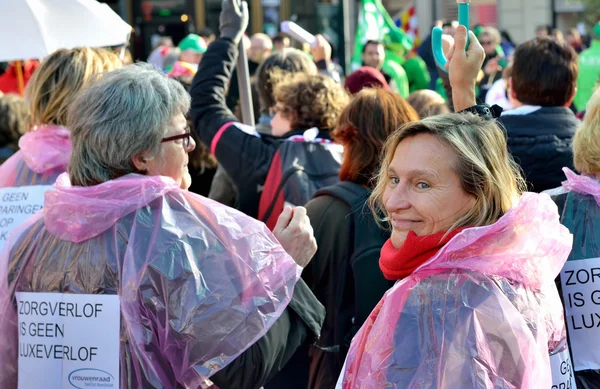 National manifestation against austerity measures introduced by Belgian government — Stock Photo, Image