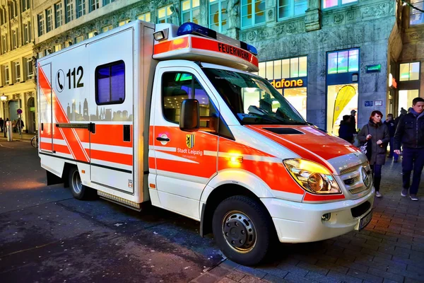 Vehicle of Feuerwehr Emergency service in Leipzig — Stock Photo, Image