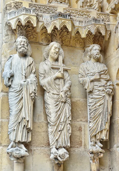 Pared de Catedral Nuestra Señora de Reims o Notre-Dame de Reims — Foto de Stock