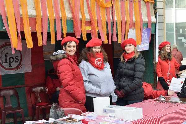 Activists of Femmes Prevoyantes Socialistes or Women Socialists Prevoyant FPS, Brussels — стокове фото