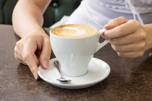 Morning coffee. Cup of Cappuccino in Cafe — Stock Photo, Image