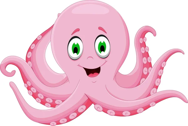 Lindo pulpo de dibujos animados — Vector de stock