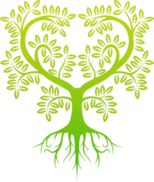 Groene boom silhouet — Stockvector