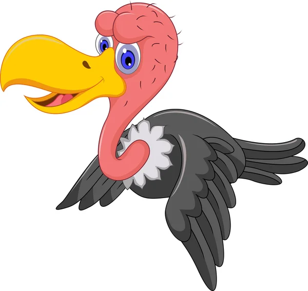 Cute Vulture cartoon flying — Stock Vector