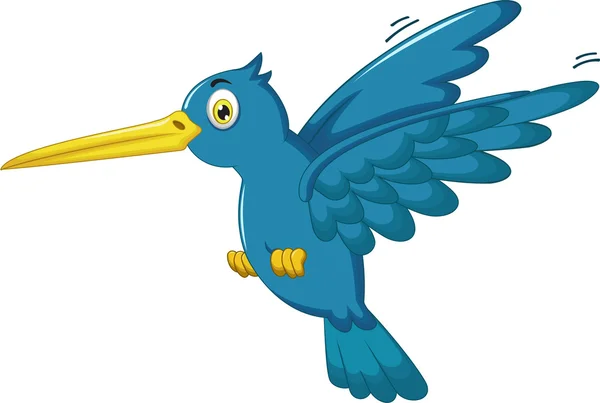 Martin pescatore uccello cartoni animati volare — Vettoriale Stock
