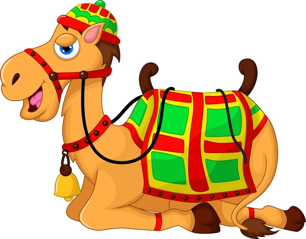 Bonito camelo cartoon sentado —  Vetores de Stock