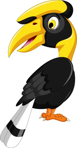 Bonito hornbill desenho animado posando —  Vetores de Stock