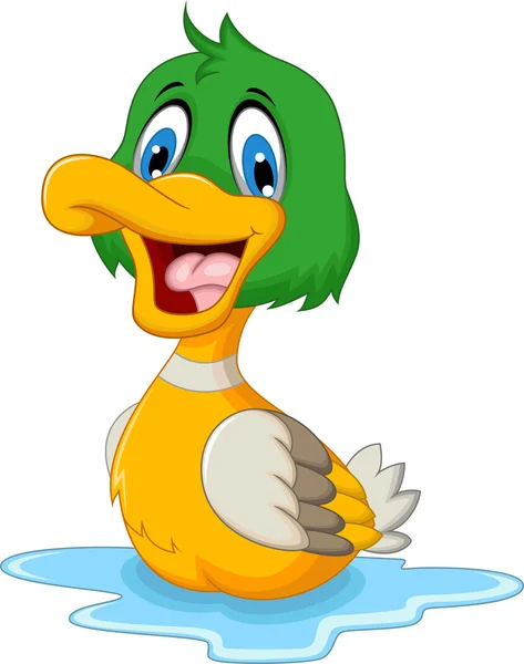 Funny baby duck cartoon — Stock vektor