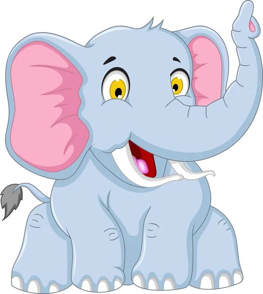 Divertido elefante dibujos animados posando — Vector de stock