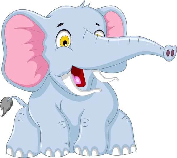 Schattig olifant cartoon vergadering — Stockvector