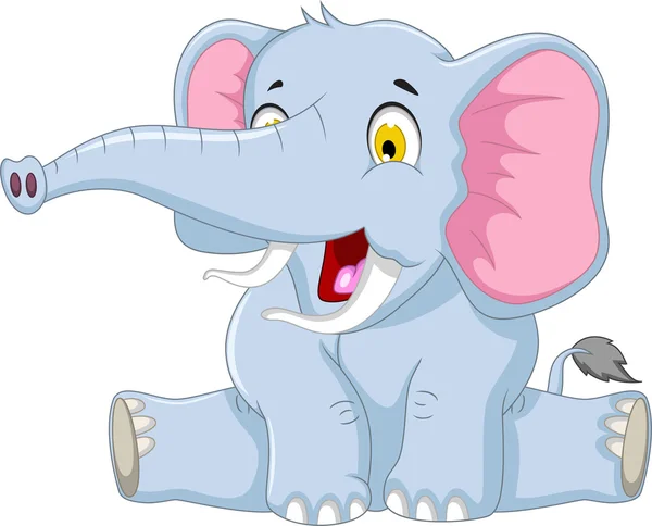 Χαριτωμένο ελέφαντα γελοιογραφία συνεδρίαση — Διανυσματικό Αρχείο