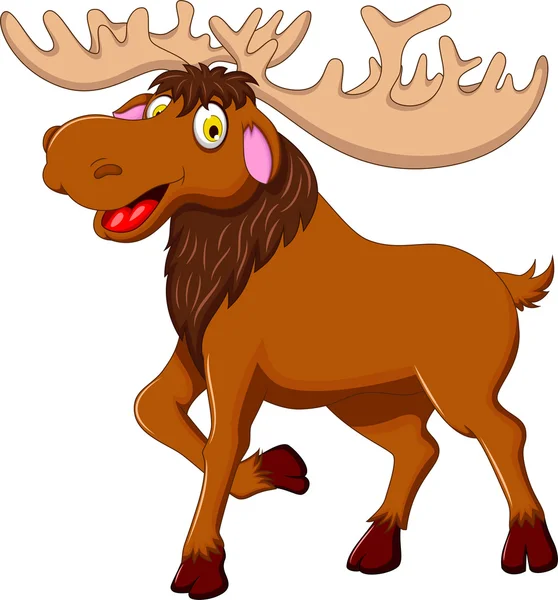 Cute moose cartoon posing — Stock Vector
