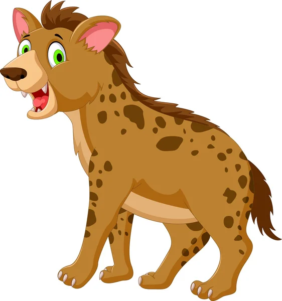 Cute hyena cartoon posing look at camera — Stock Vector