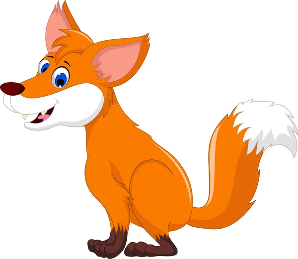 Mignon renard dessin animé posant — Image vectorielle