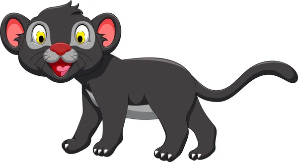 Симпатичная черная пантера смотрит в камеру — стоковый вектор