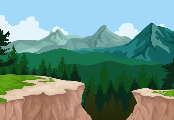 Belleza montaña acantilado paisaje fondo — Vector de stock