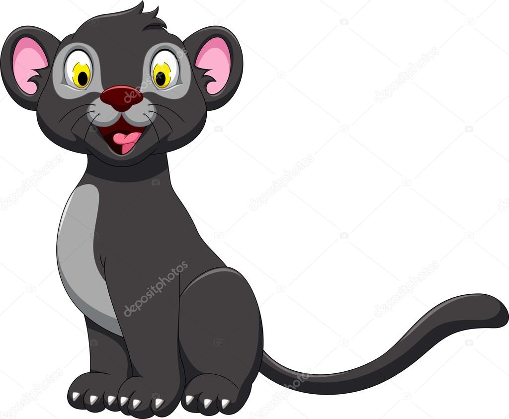 Cute Black Panther Cartoon For You Design Stock Vector Image By C Starlight7