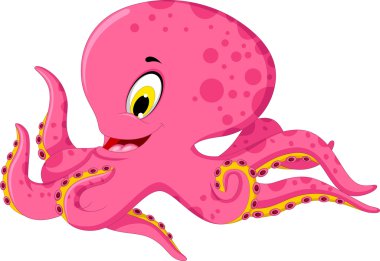 sevimli octopus karikatür