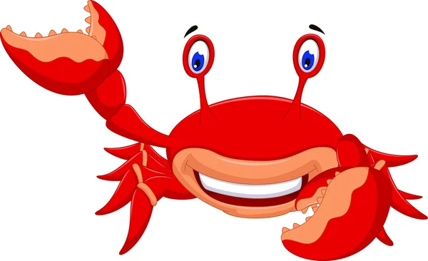 Rolig krabba cartoon poserar — Stock vektor