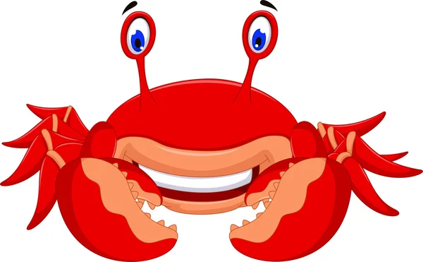 Cute crab cartoon posing — Stock Vector