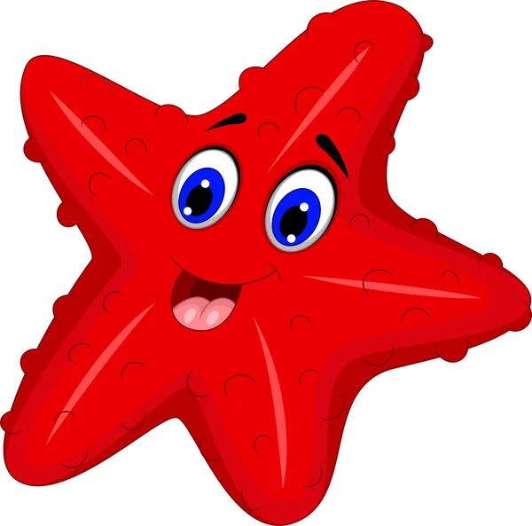 Drôle de dessin animé étoile de mer posant — Image vectorielle
