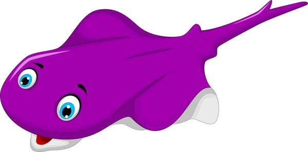 Funny purple stingray cartoon — Stock Vector