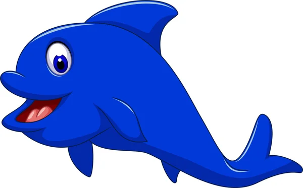 Divertente delfino cartone animato per il design — Vettoriale Stock