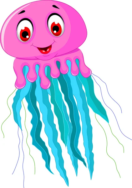 Linda medusa de dibujos animados posando — Archivo Imágenes Vectoriales