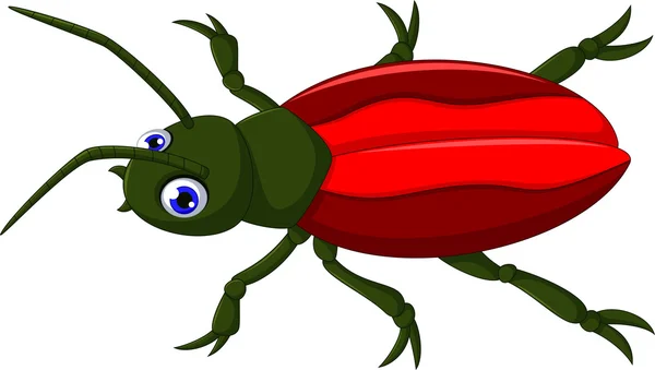 Ładny czerwony chrząszcz kreskówka — Wektor stockowy