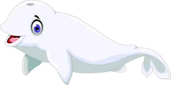 可爱的海豚卡通微笑 — 图库矢量图片