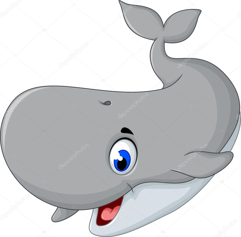 Images: gray whale cartoon | Funny gray whale cartoon swimming — Stock ...