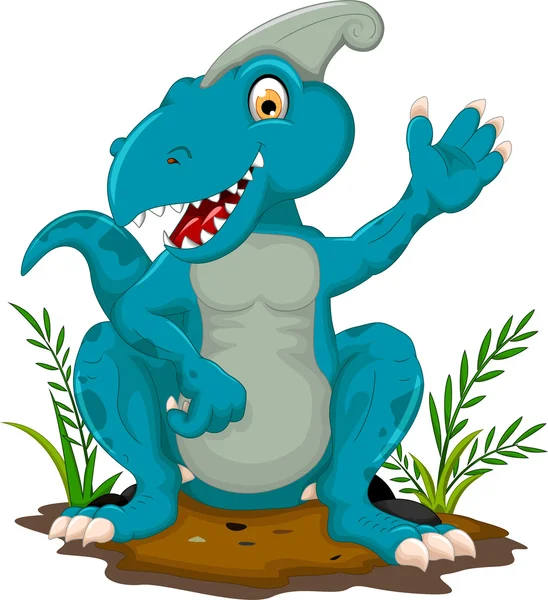 Lindo tiranosaurio dibujos animados posando — Vector de stock