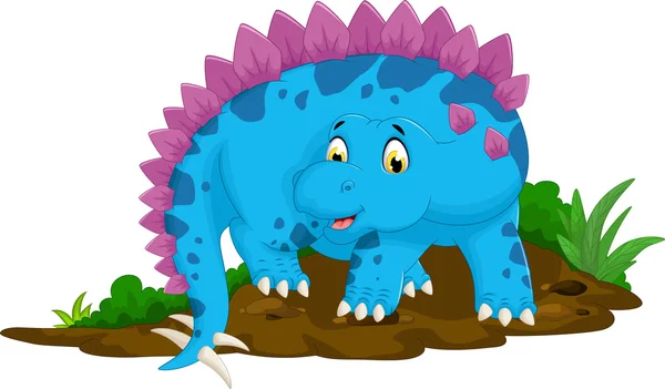 Dibujo animado divertido del stegosaurus para usted diseña — Archivo Imágenes Vectoriales