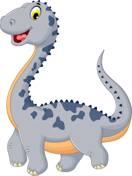 Lindo dinosaurio de dibujos animados posando — Vector de stock