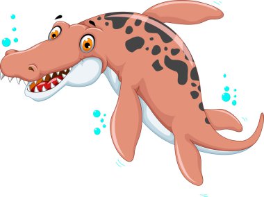 Yüzme dinozor karikatür tasarım için