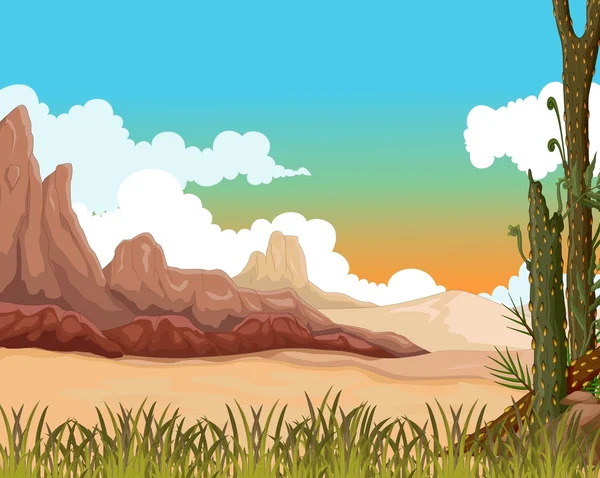 Beauty landscape background with desert — Stock Photo, Image