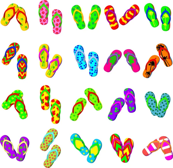 Flip flops cartoon collection — Stock Photo, Image